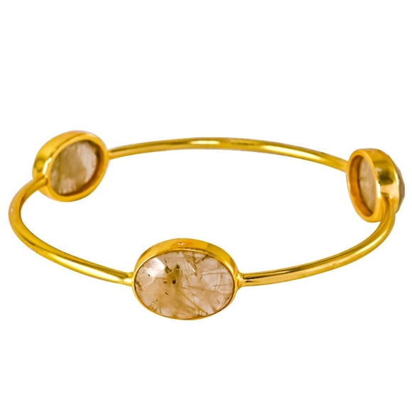 Handmade Brass Rutile Women Bangle - Picture 1 of 2